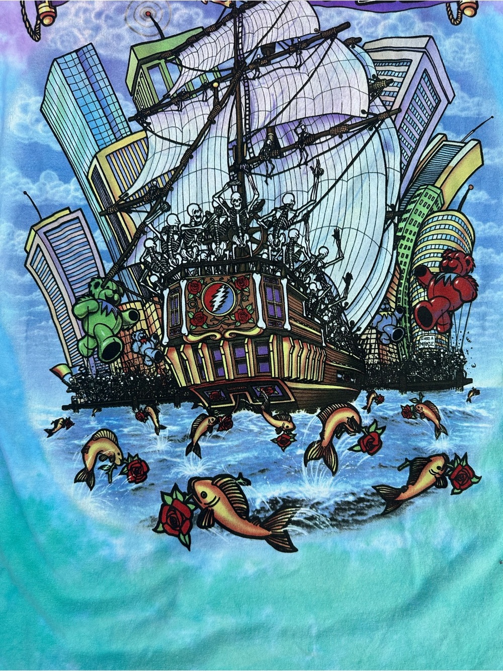 Liquid Blue Grateful Dead Ship of Fools Tie Dye T-Shirt Men's Size (XL) Y2K - Picture 8 of 9